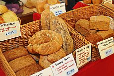 Bread for sale at a community market